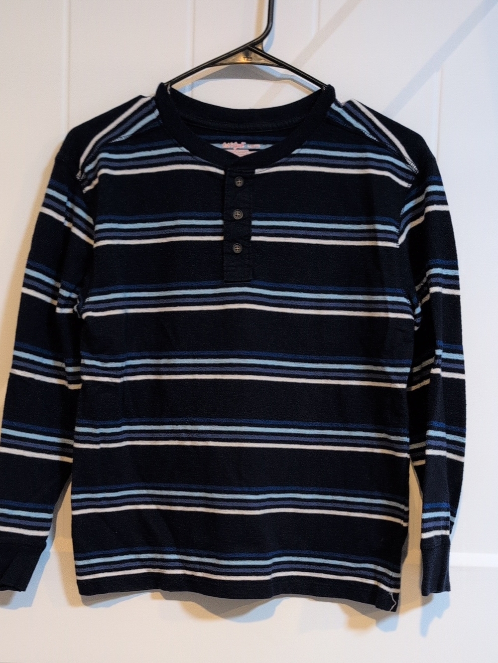 Cat & Jack Navy, Light Blue & White Striped Long-Sleeve Henley